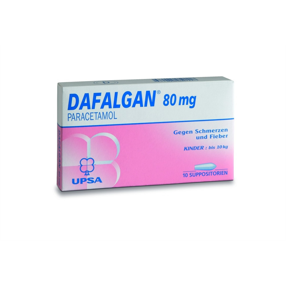 DAFALGAN Supp 80 mg Blist 10 Stk<br>10 Stück, Blister, Zäpfchen