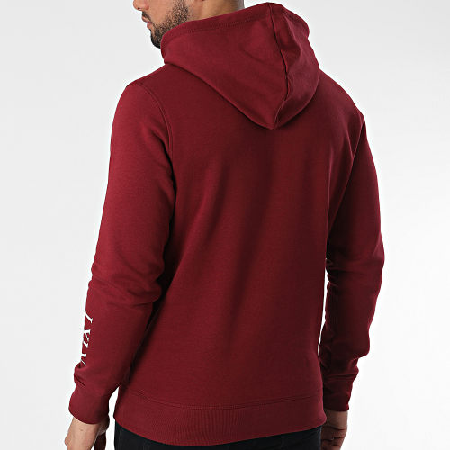 Sweat Capuche Chest Roses Bordeaux Blanc
