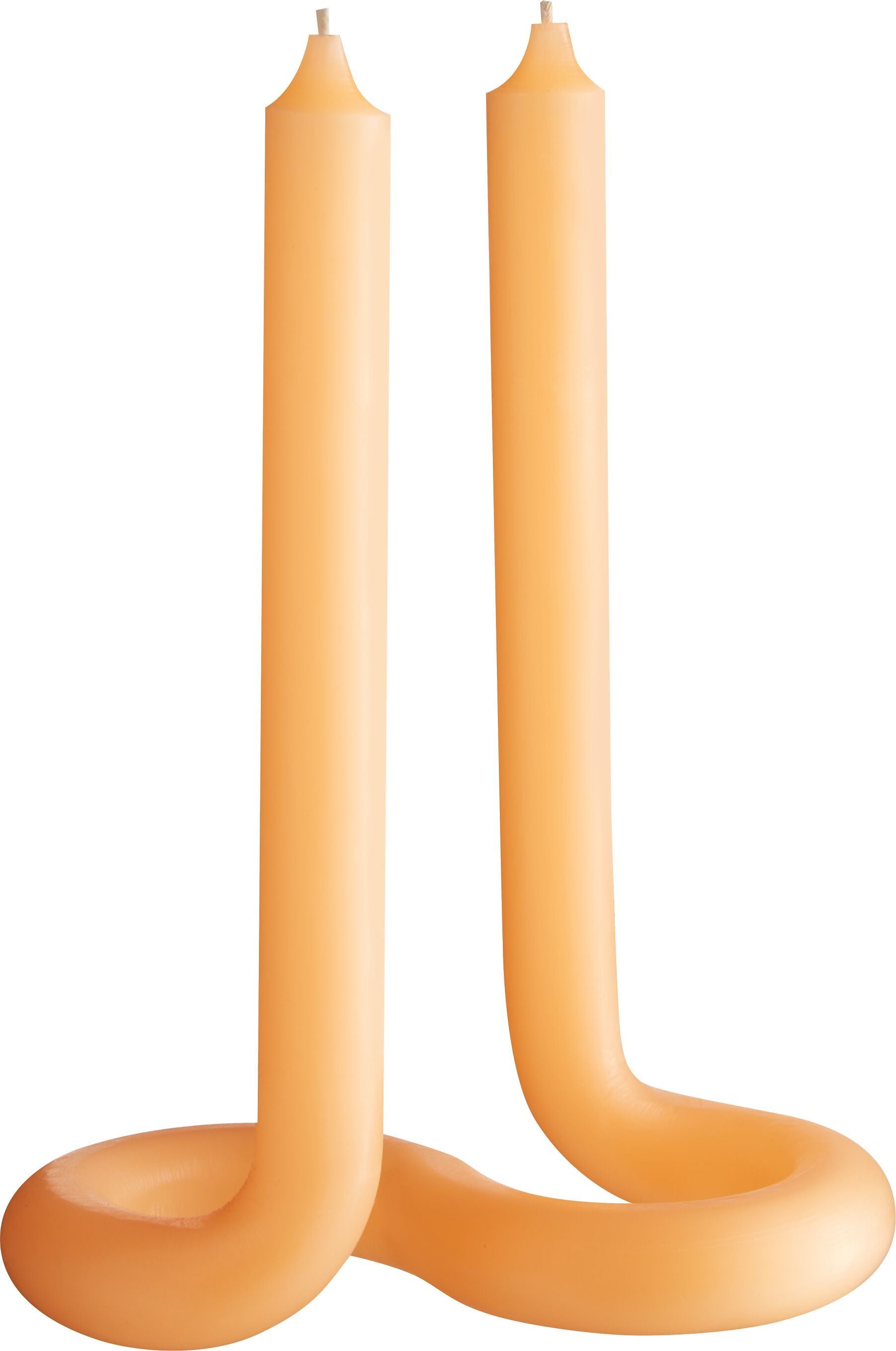 TWIST Kerze peach H27.5cm - Orange / B: 17.0 cm x T: 10.0 cm x H: 24.5 cm