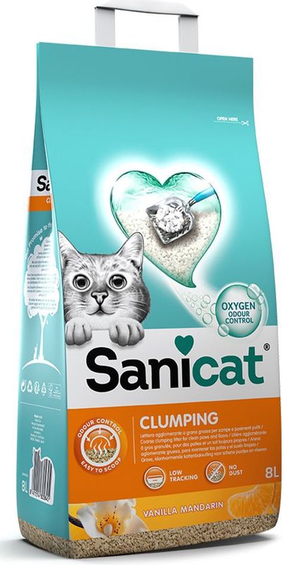 Sanicat - Klonterende Kattenbakvulling - Vanille - Biologisch Afbreekbaar