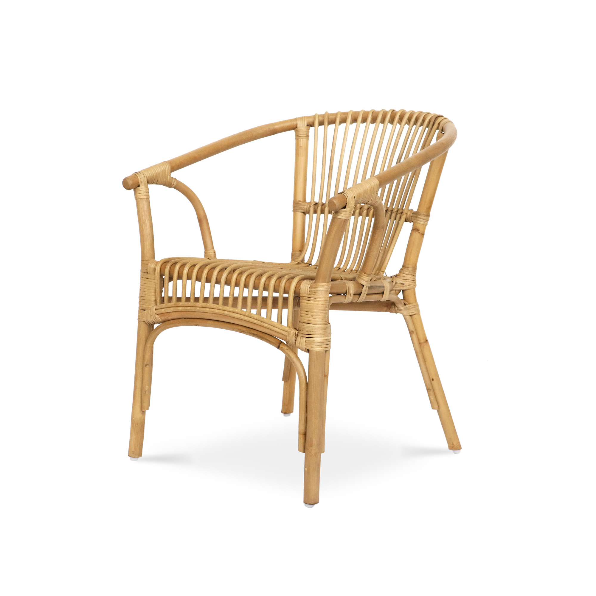 Rund-Lehnstuhl 'Trendton', Rattan natur, B 57 cm, H 76 cm, L 61 cm von fischer's lagerhaus