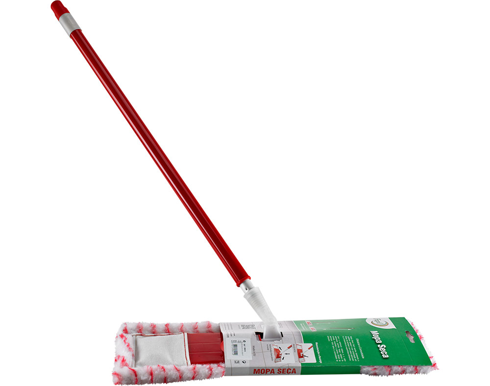 MOPA SECA COM CABO EXTENSÍVEL FAPIL VERMELHO E BRANCO 45CM
