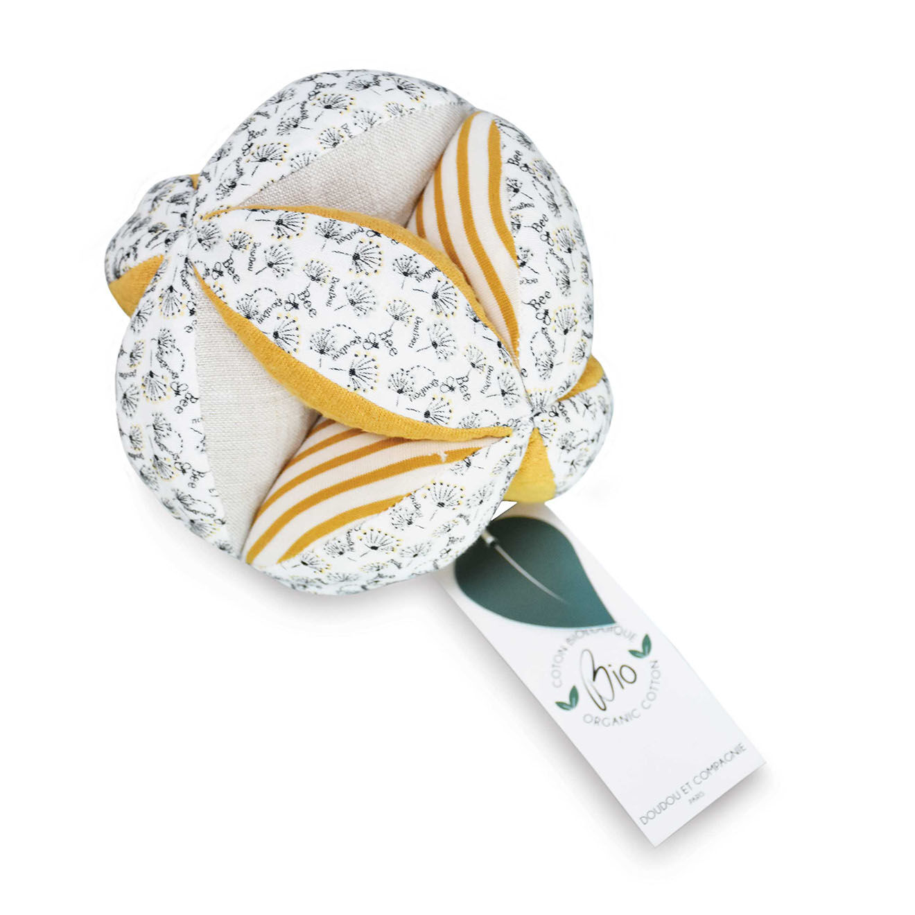 Doudou et Compagnie Balle de préhension avec hochet Pollen l'abeille multicolore (modèle aléatoire)
