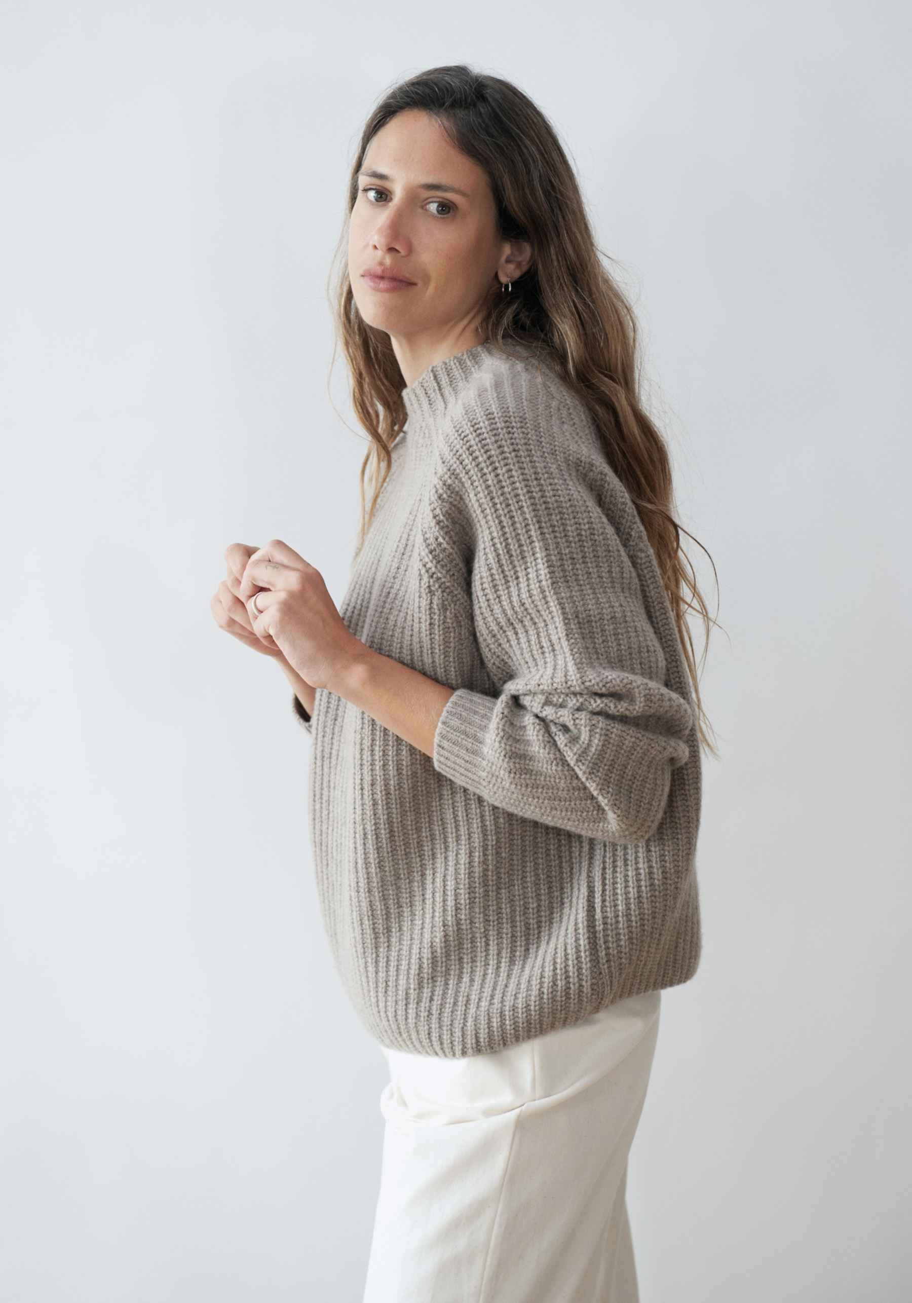 Jungle Folk Sweater Oriana Cashmere Greige