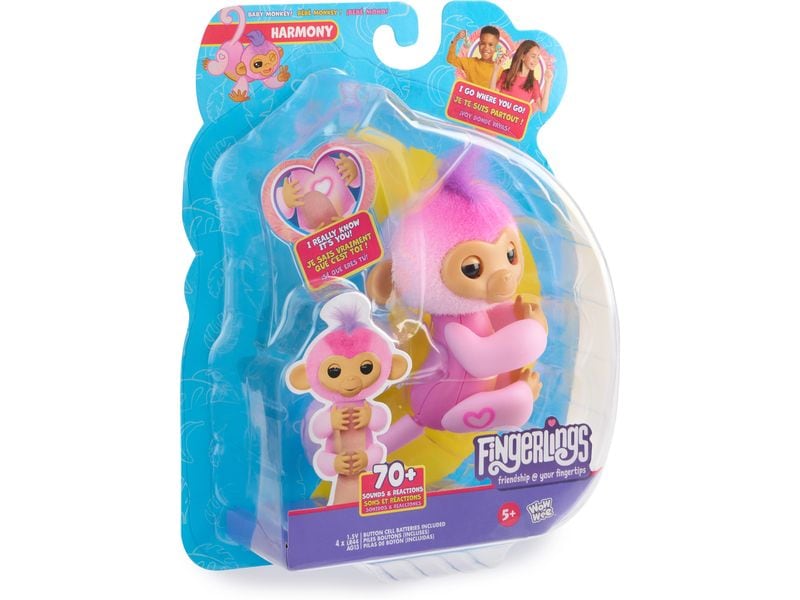 Wowwee Fingerlings Monkey Pink Harmony Interaktiver und lustiger Affe