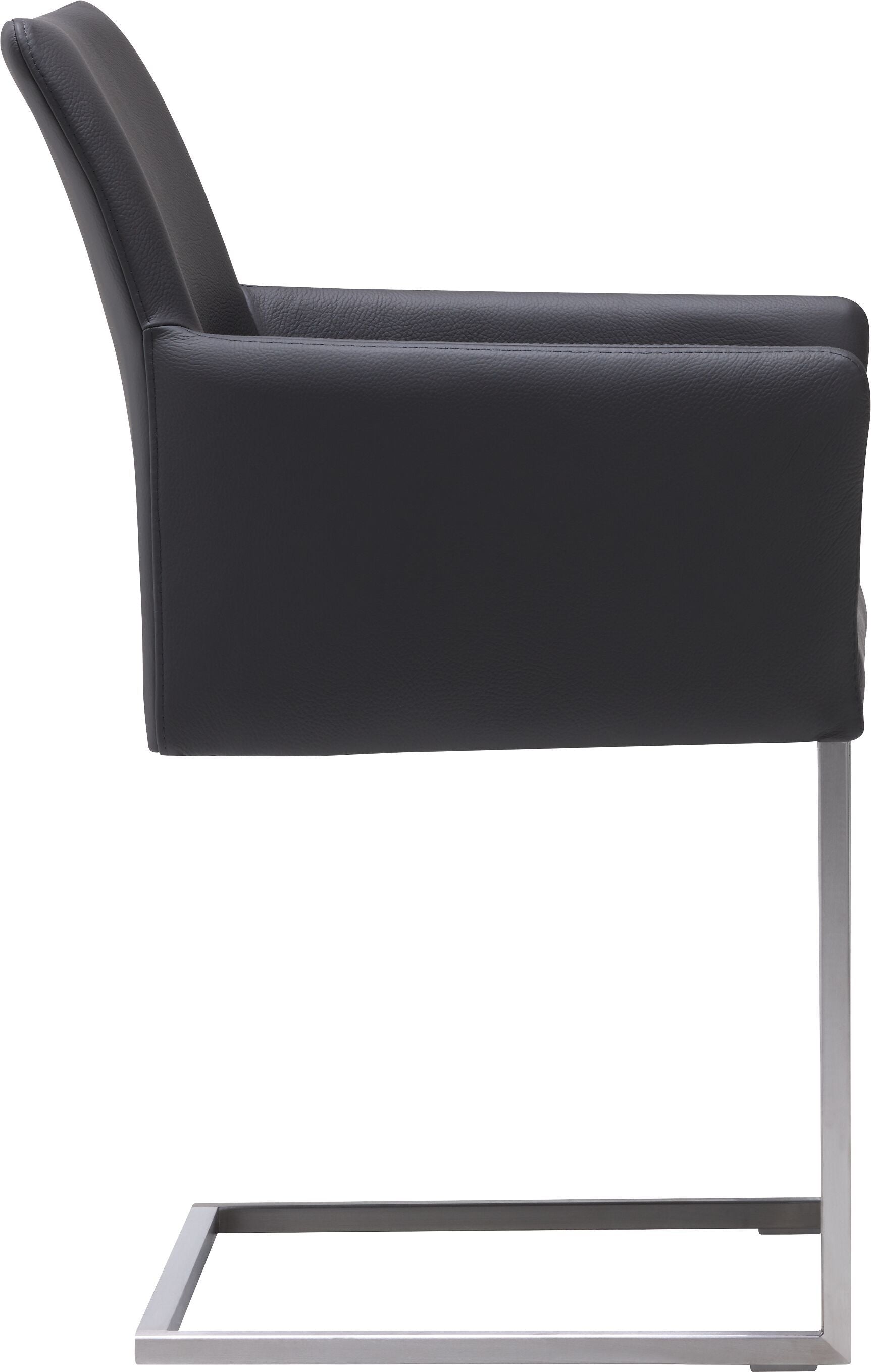 SIENA m.AL. Leder Anthrazit/ Freisch. Ed - Anthrazit / B: 50.0 cm x T: 46.5 cm x H: 87.7 cm
