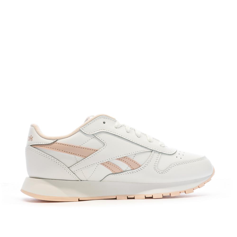 Reebok Baskets Blanches/Roses Femme Reebok Classic Leather