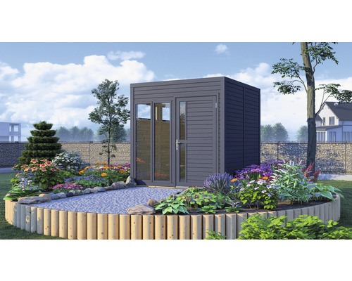 Bertilo Cubo 2 Kantoor tuinhuis inclusief vloer, 226 x 240 cm, antraciet