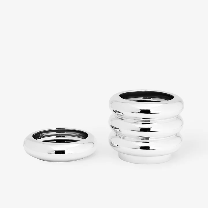Areaware - Stacking Blumengefäss, silber