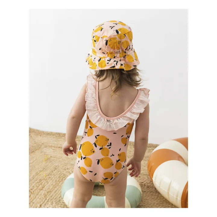 Búho Maillot de Bain 1 Pièce Coton Bio Citrons Bébé | Corail