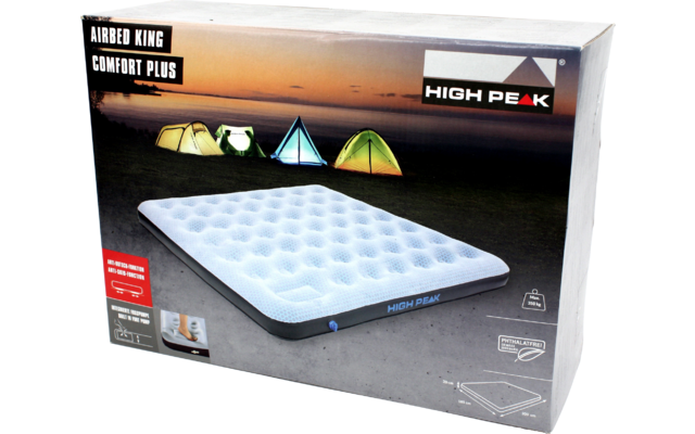 High Peak Comfort Plus Air bed Luftbett mit integrierter Pumpe grau/blau/schwarz
