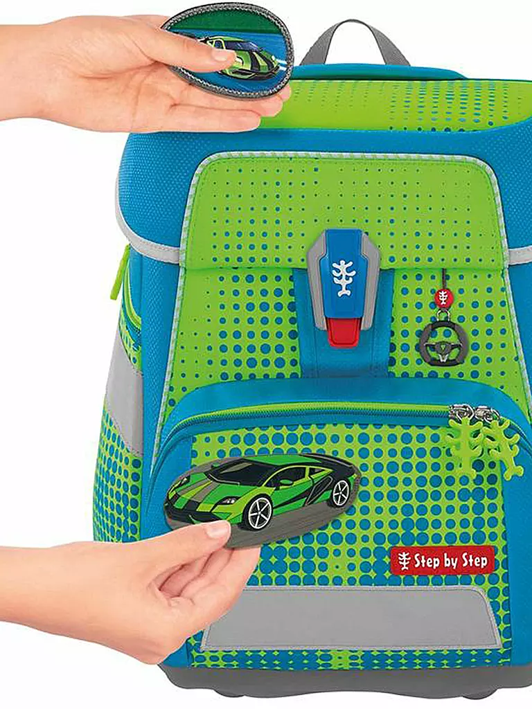 STEP BY STEP Schultaschen Set 5tlg SPACE Neon Race Chuck  hellgrün