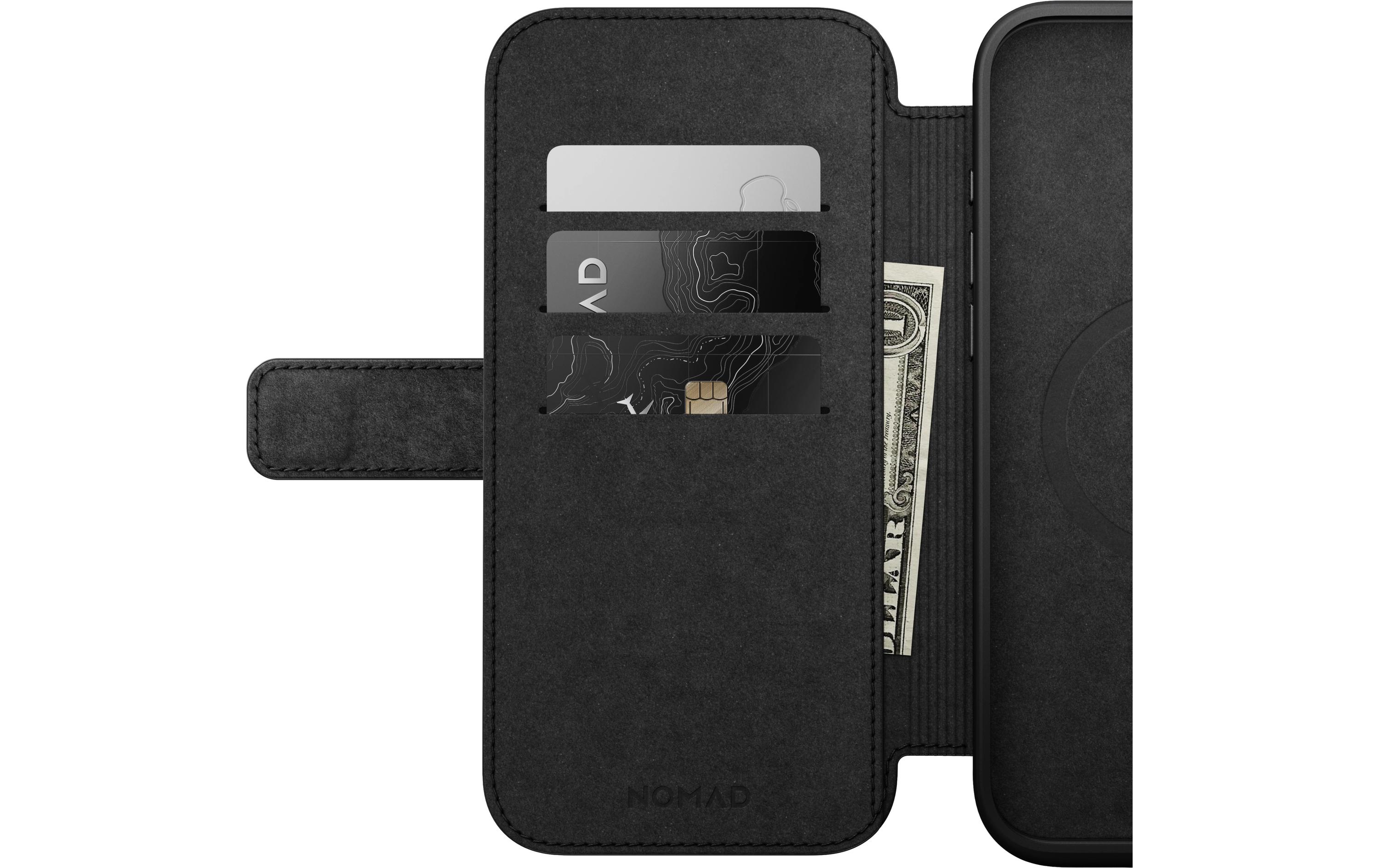 Book Cover Modern Leather iPhone 16 Pro Max SchwarzModernes Leder Folio für das Apple iPhone 16 Pro Max