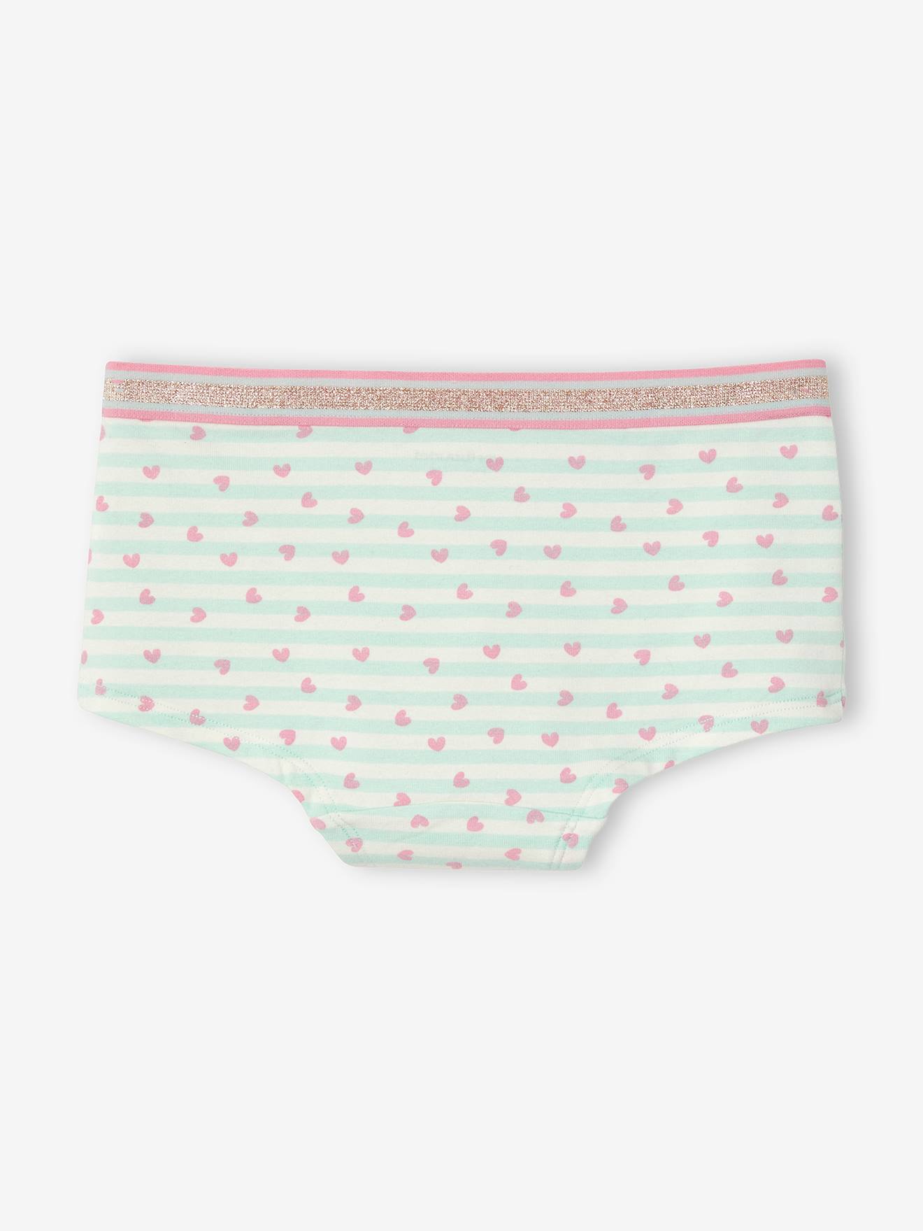 Pacote com 5 shorts estampados azul-claro para meninas