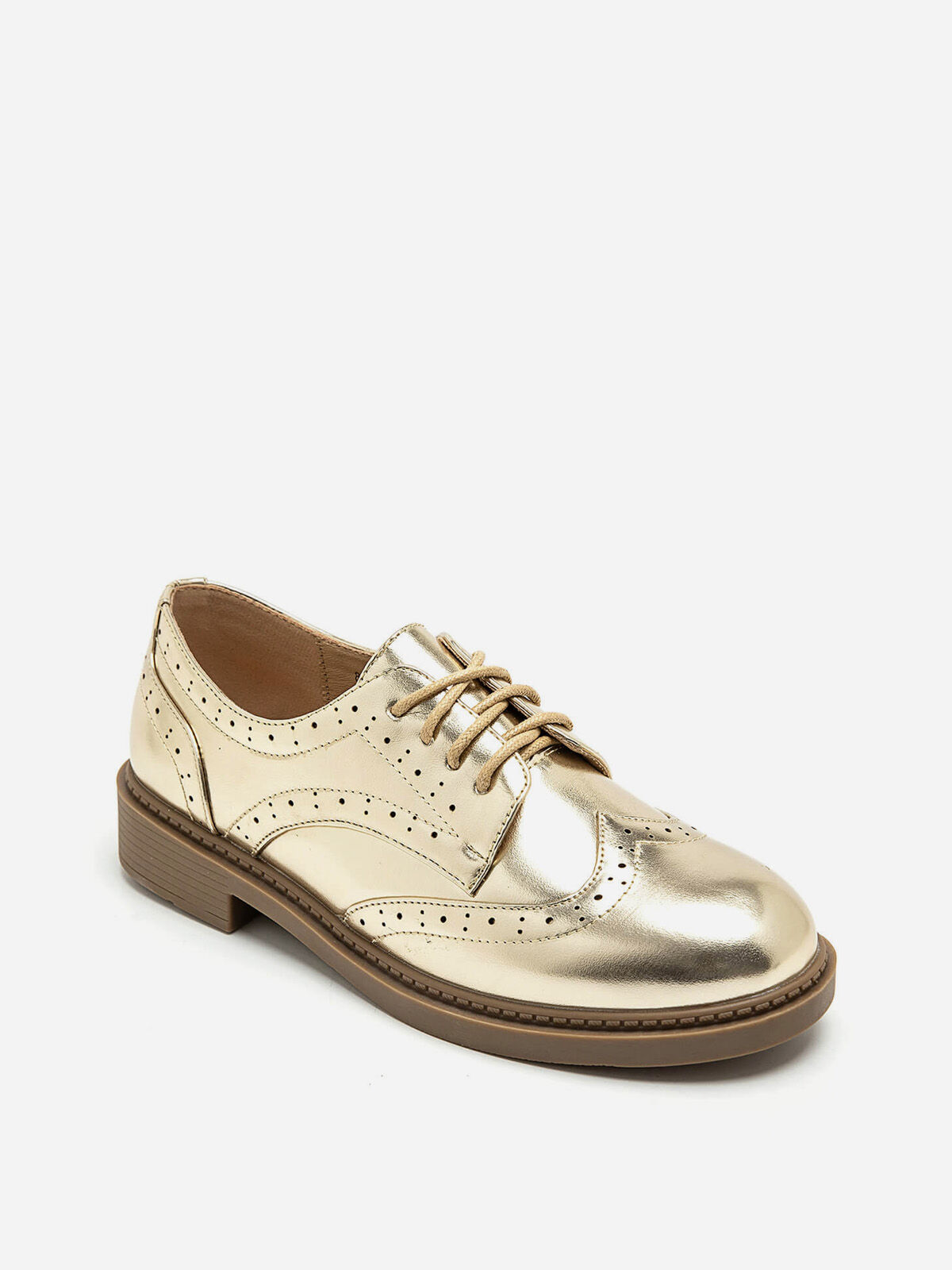 Derbies à détails ajourés- Doré