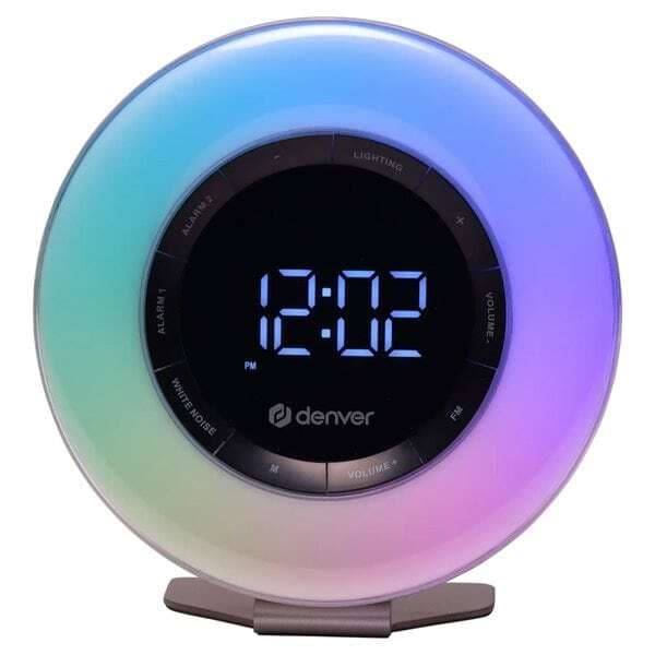 Vækkeur med wake-up light og FM-radio