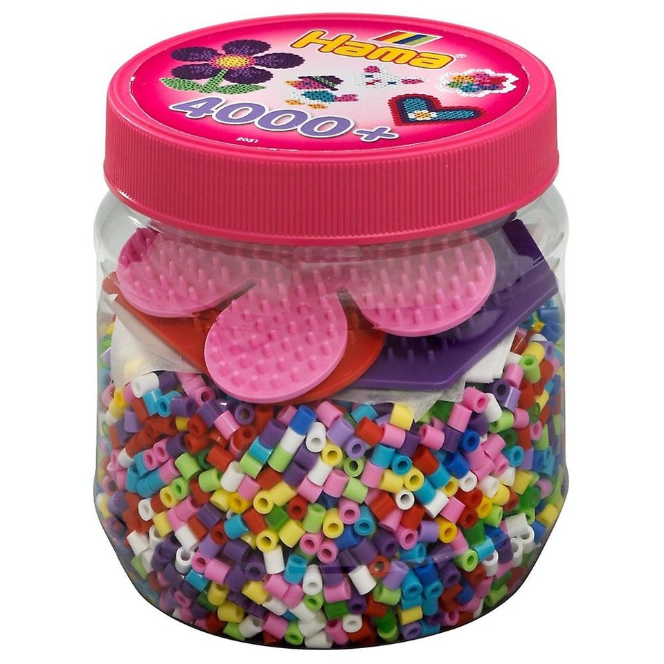 ​Hama - Perler - 4000 stk med 3 ass. stiftplader (382051)