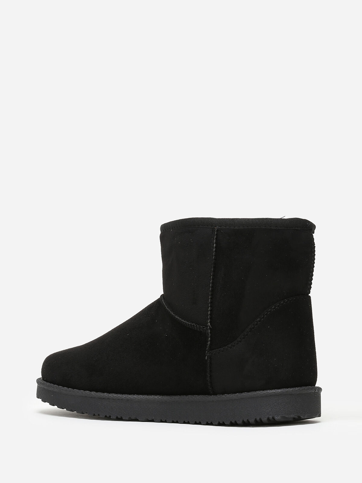 Boots fourrées en suédine grandes tailles- Noir