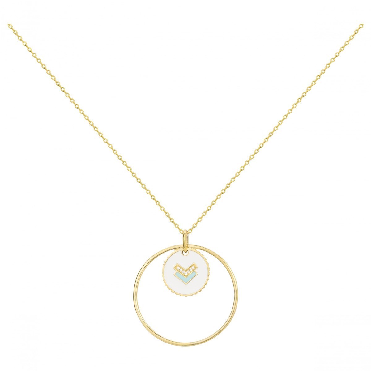 Collier en Plaqué or et oxyde de zirconium - jaune brillant
