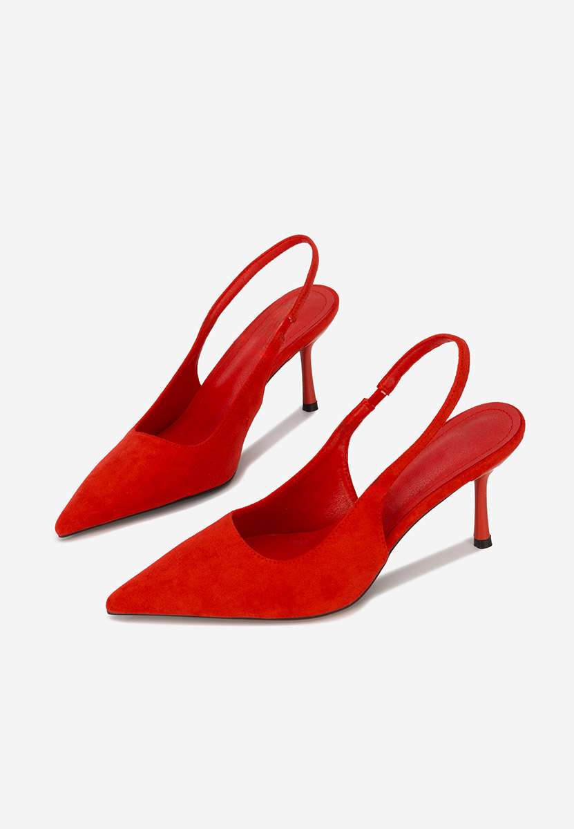 Chaussures stiletto slingback rouges Karila