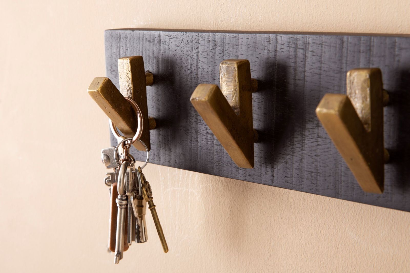 Wandgarderobe - schwarz - Mango massiv - 60 cm