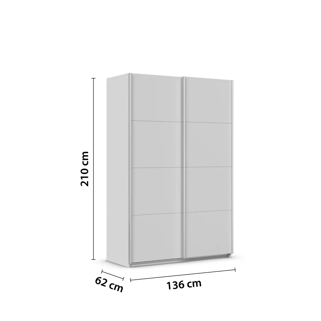 Schwebetürenschrank Quadra 136 x 210 cm