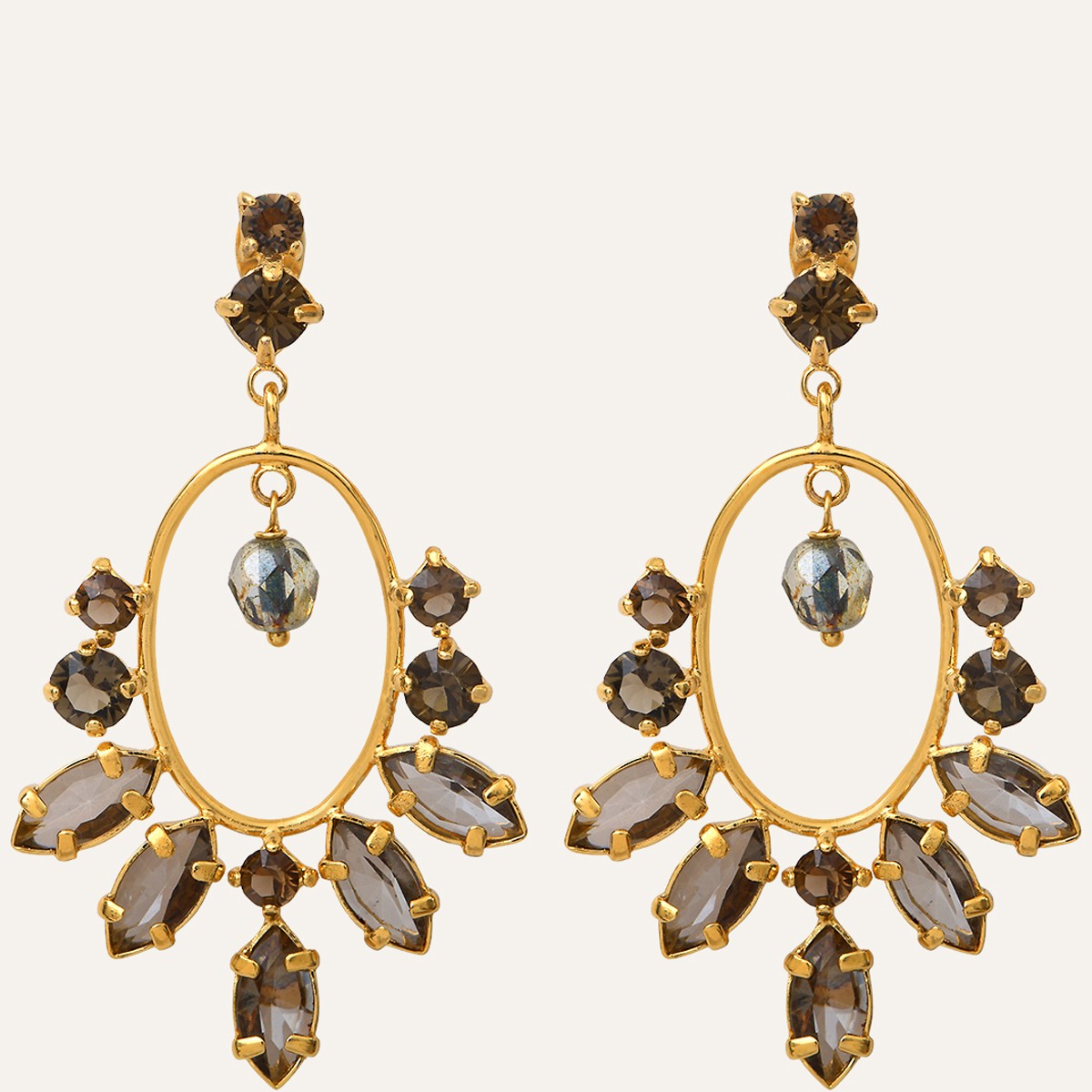 Boucles d'oreilles  Sparkles - Alliage doré & strass Swarovsky