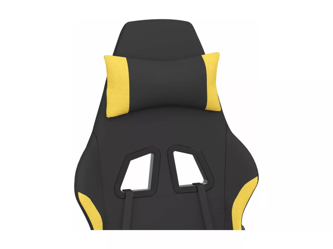 Chaise de jeu avec repose-pied Noir et jaune Tissu