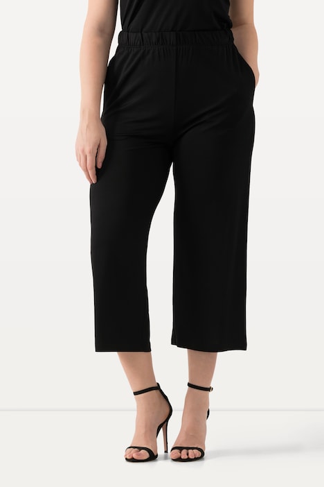Slinky-Culotte, wadenlang, weites Bein, Elastikbund