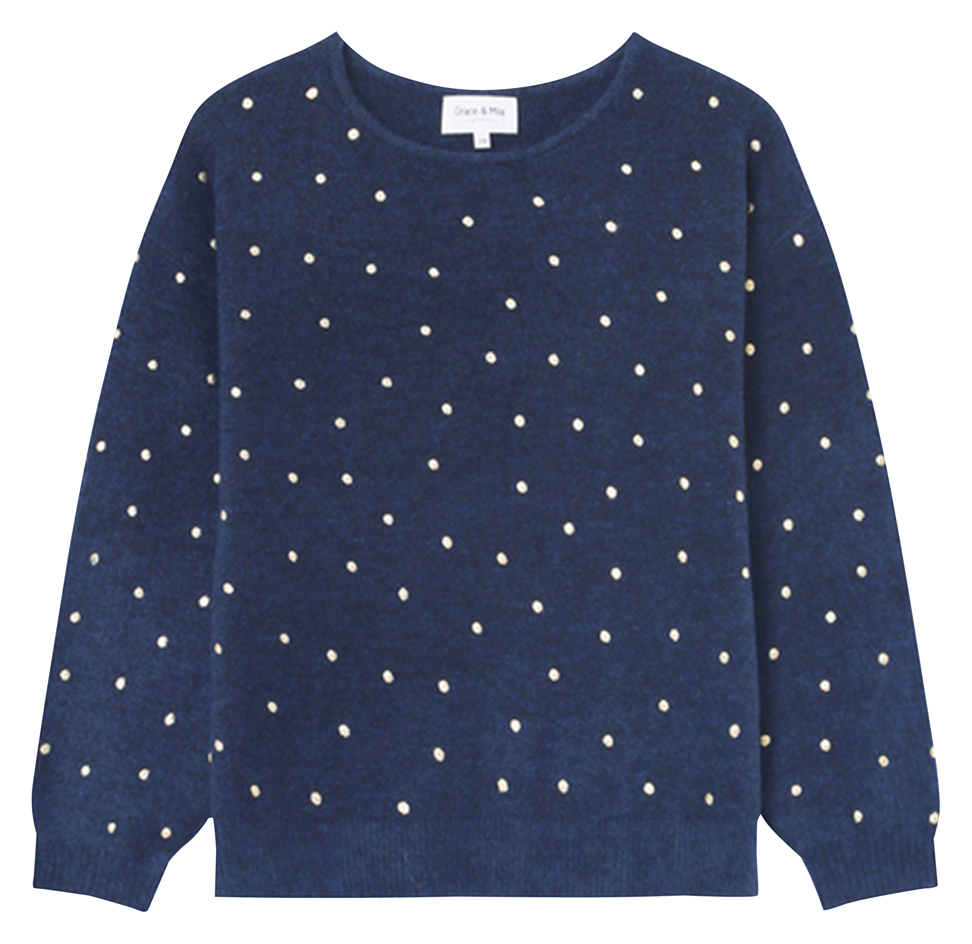 LOUANGE - Pull col bateau à pois | Bleu
