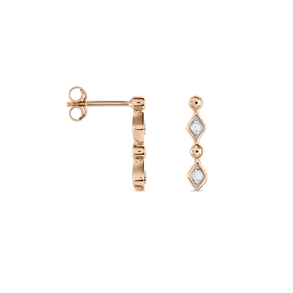 Boucles D'oreilles Puces Argent Rose Donaoxydes De Zirconium