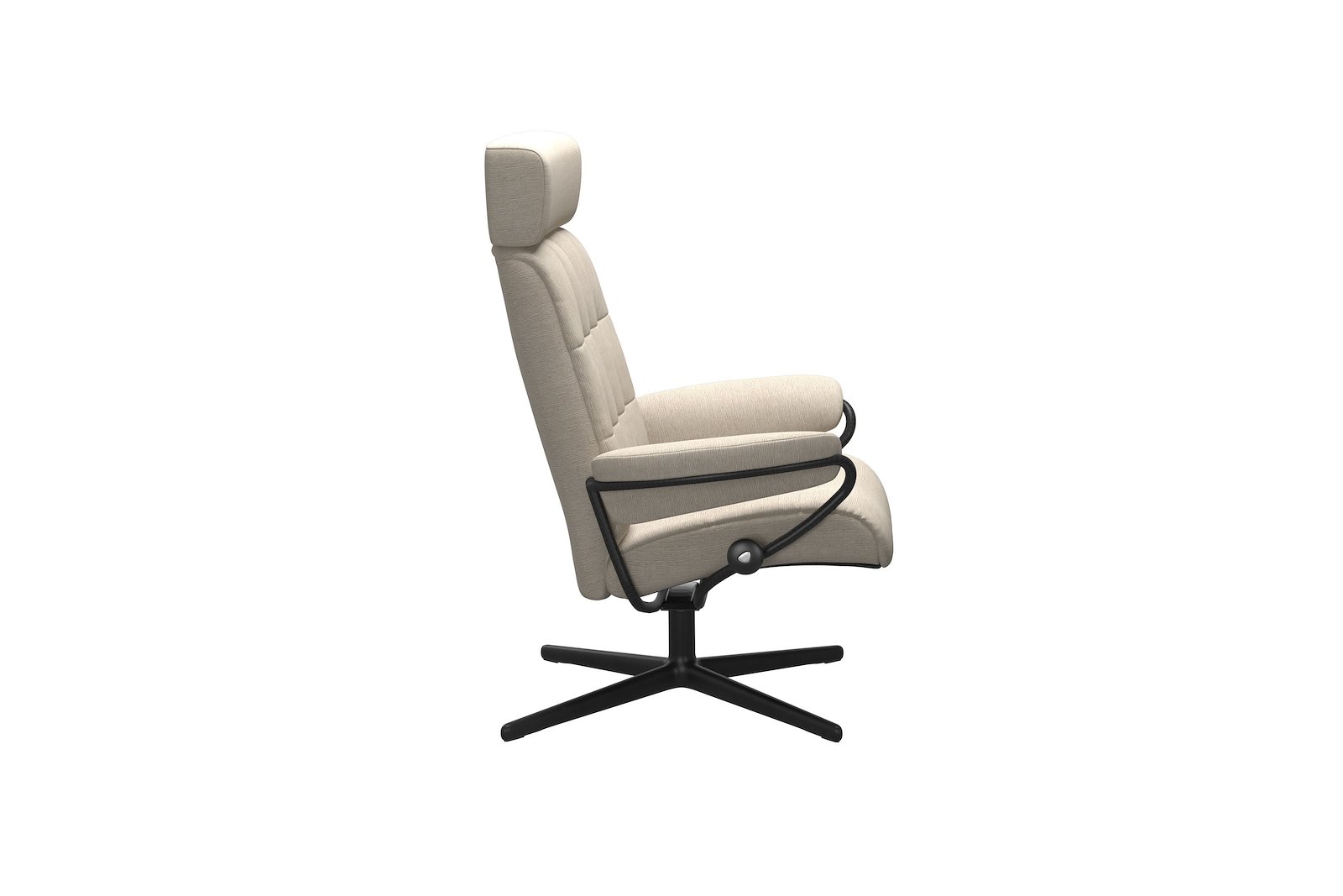 London lenestol Tekstil Jasmine Beige – Cross understell – Sort