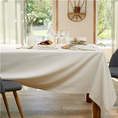Nappe coton lavé brodé - BECQUET CRÉATION
