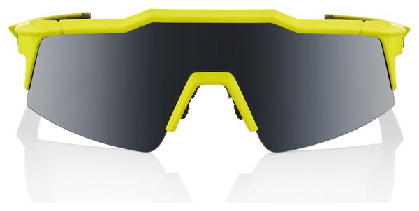 Lunettes 100% Speedcraft SL Soft Tact Banana Noir / Verres Noir Mirroir