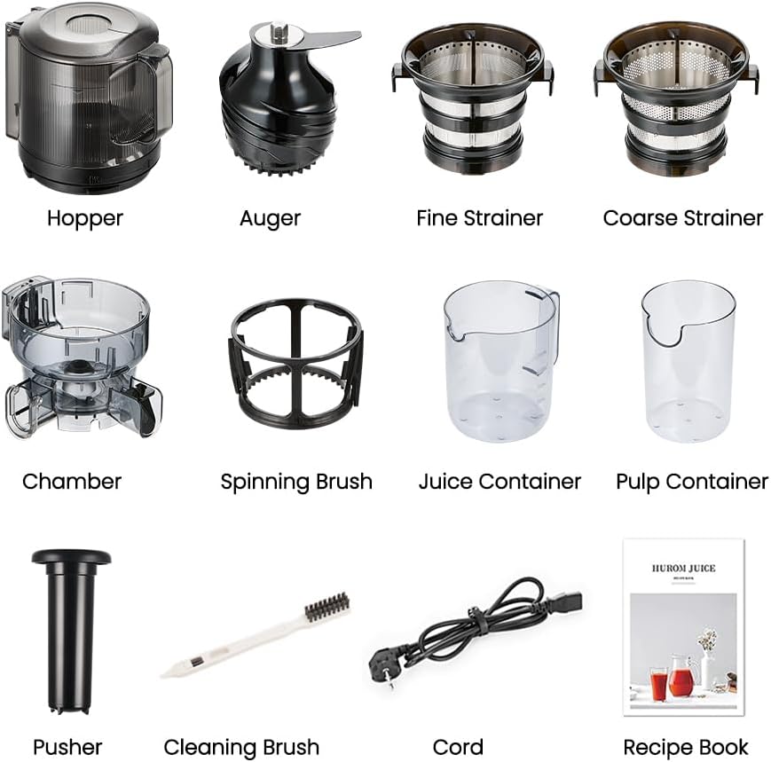 Hurom E50ST Neuer Slow Juicer | Elektrische Kaltpresse | Entsafter für Gemüse & Obst | 1.6L Kapazität | Automatische Entsaftungsfunktion | BPA-frei | 10 Jahre Garantie | 150W
