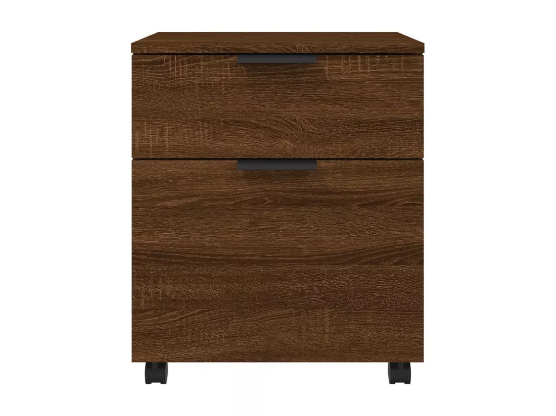 Classeur mobile avec roues Chêne marron 45x38x54 cm Bois