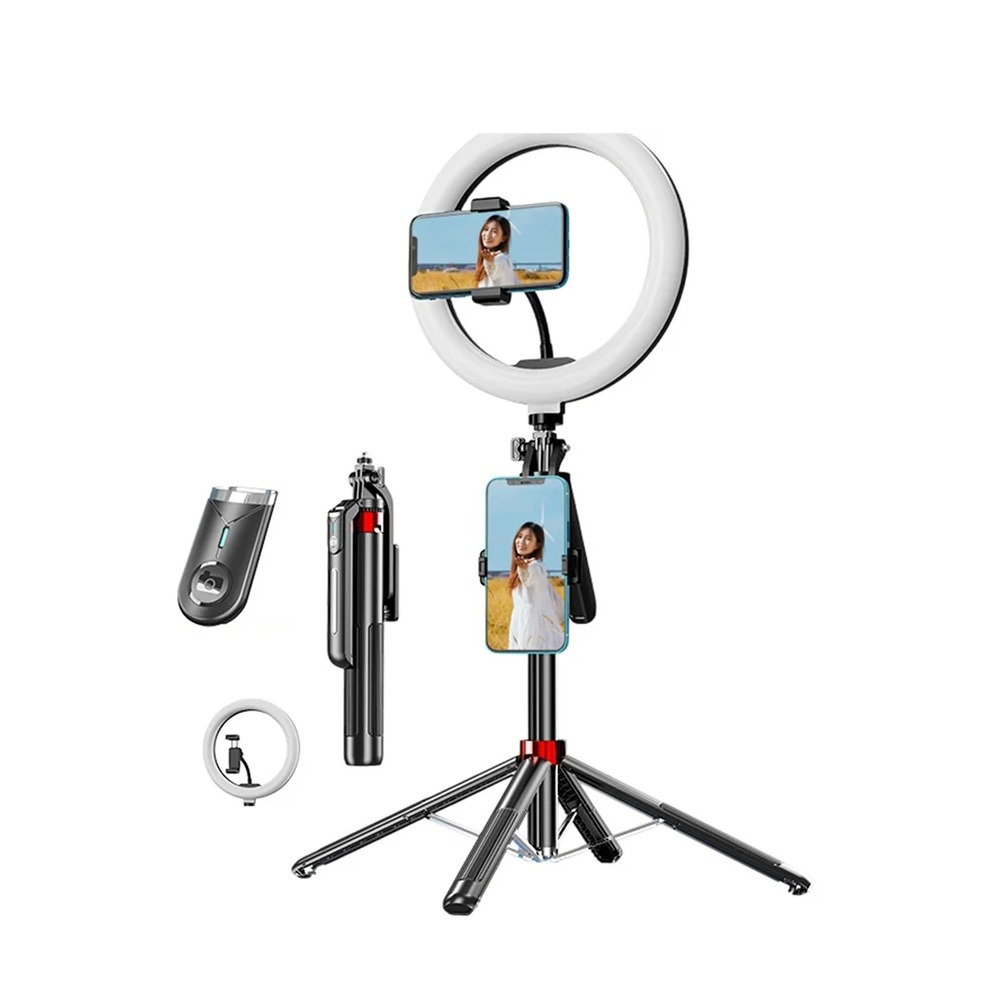 (180cm) Bluetooth 5.2 Selfie Stick Vierbein Stativ Halterung mit 10