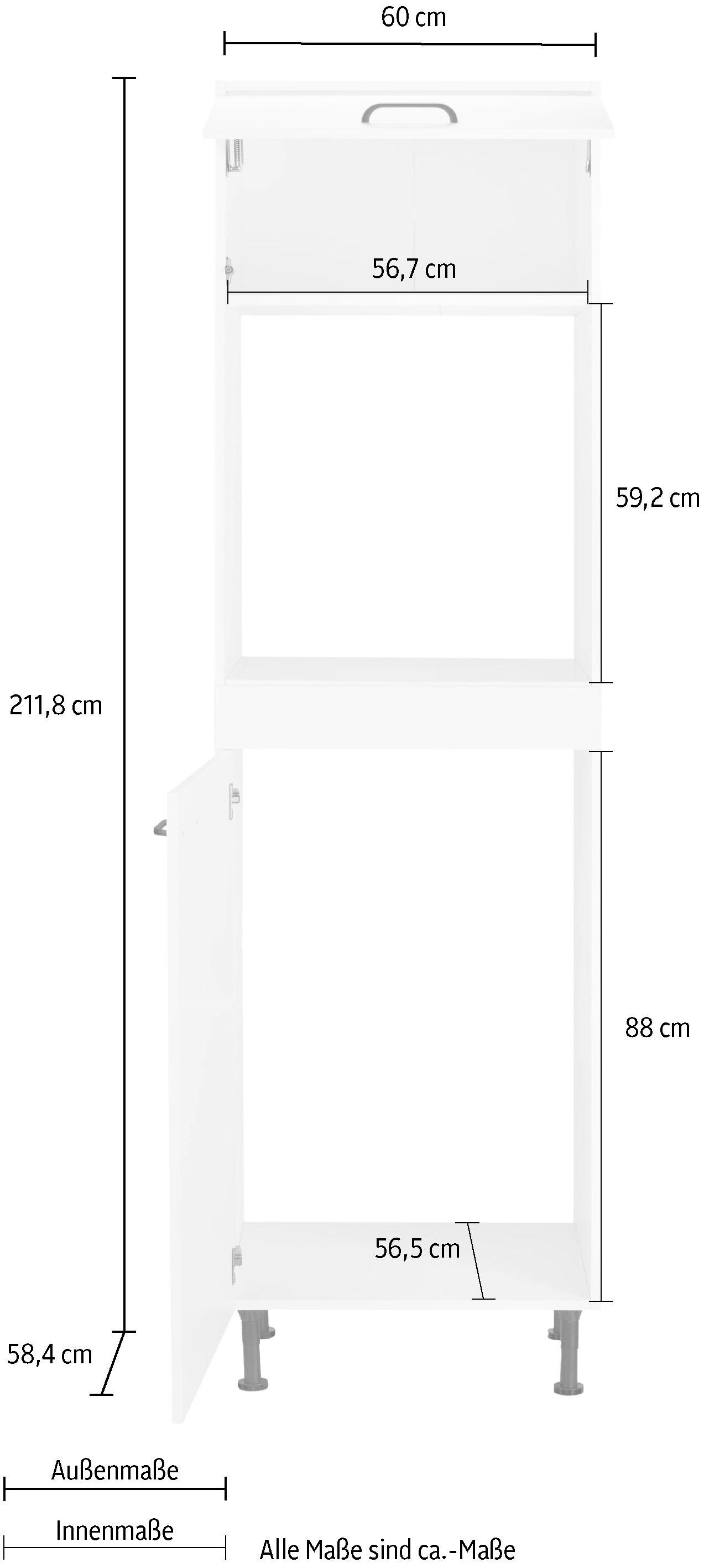 OPTIFIT Backofen/Kühlumbauschrank »Elga« mit Soft-Close-Funktion, höhenverstellbaren Füssen, Breite 60 cm