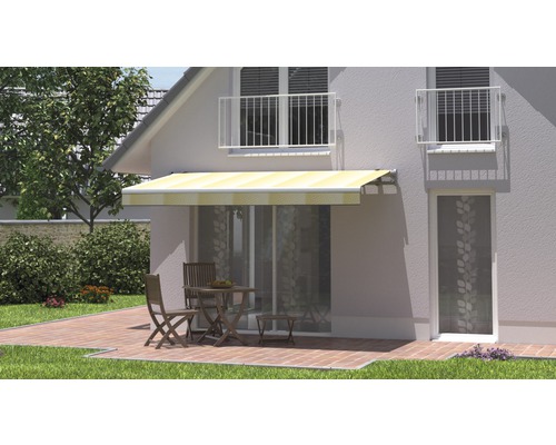 SOLUNA knikarmzonnescherm Trend 2.5x2 Stoffen design J201 Frame zilver geanodiseerd incl. zwengel