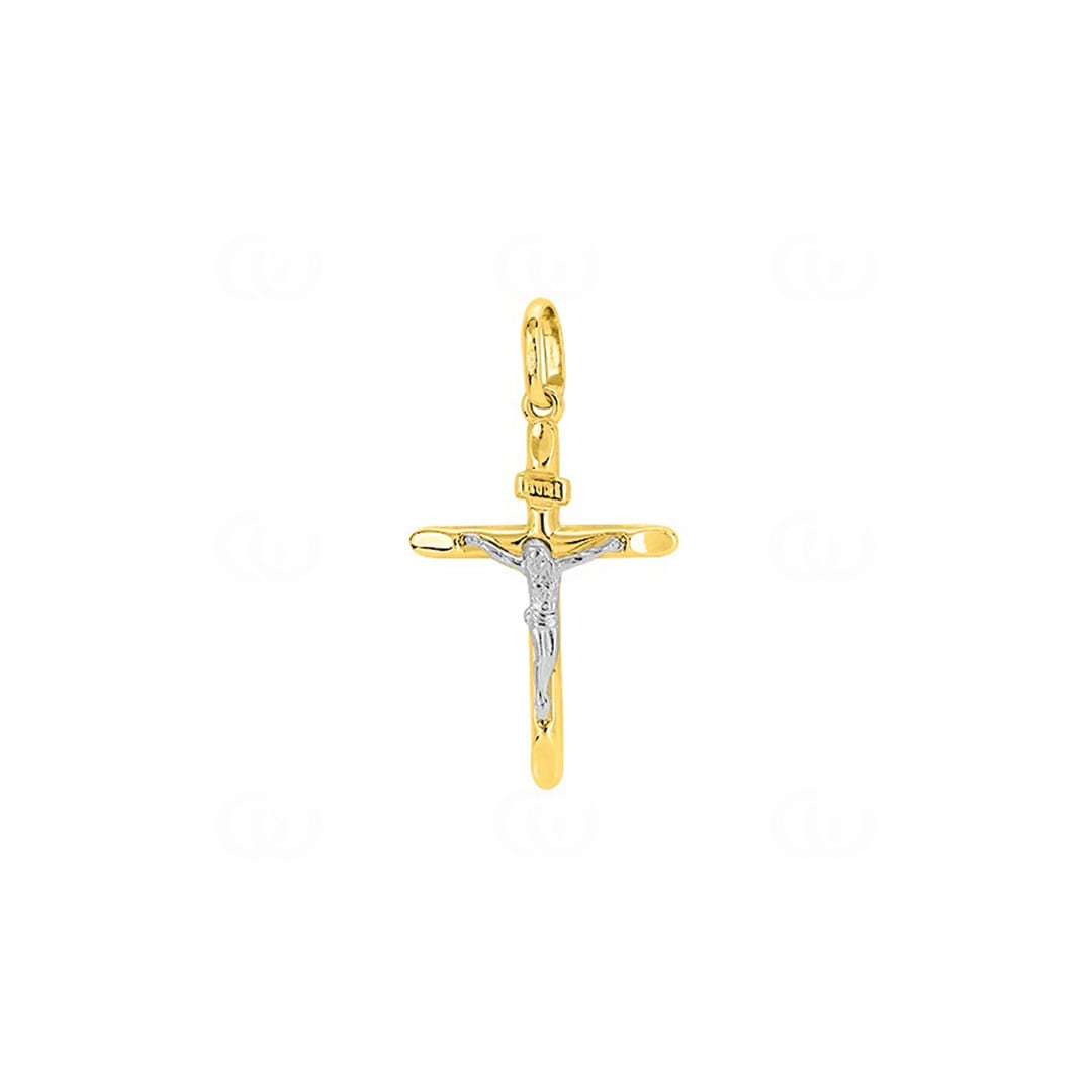 Kreuzanhänger 375/9 K Gelbgold halbmassiv mit Jesus