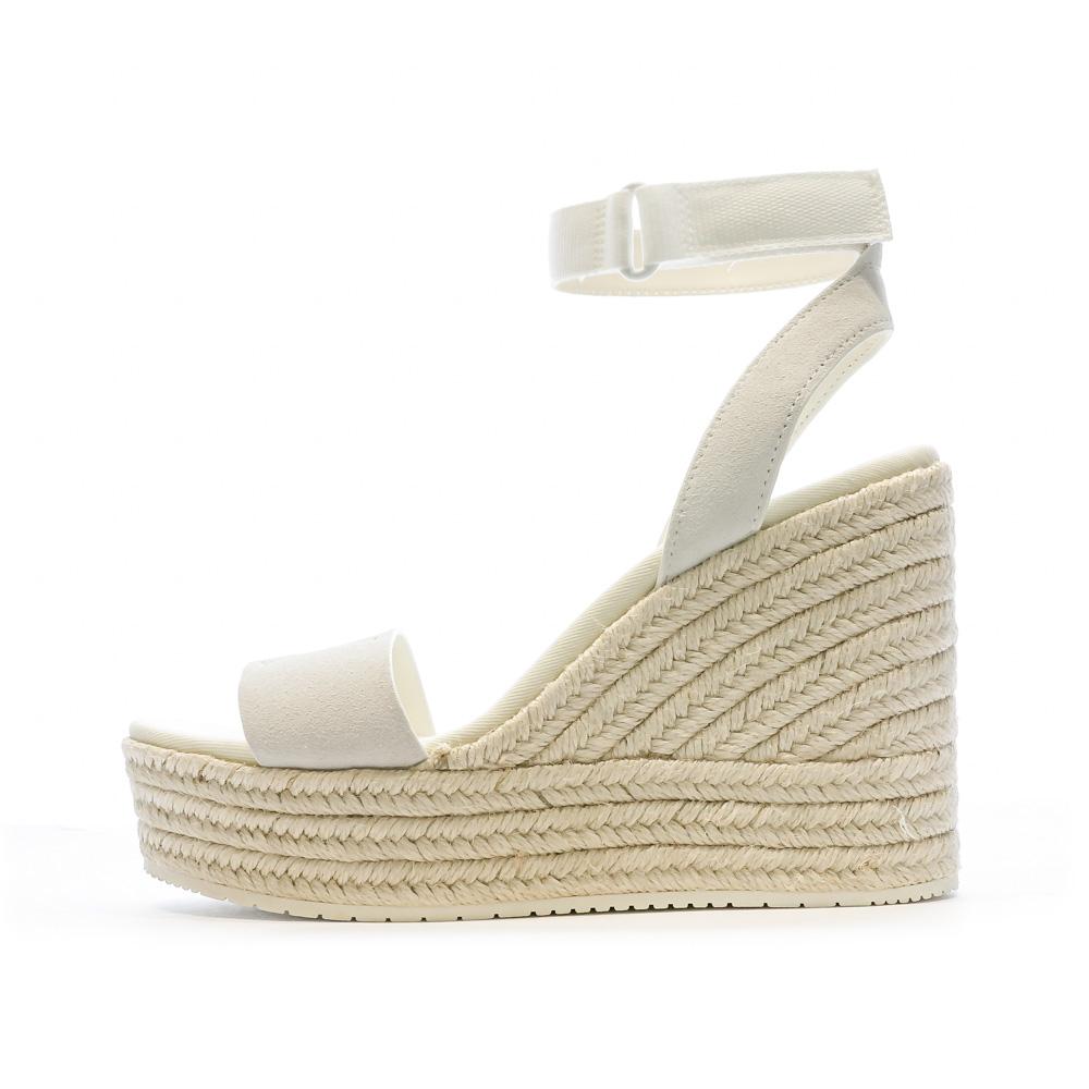 Calvin Klein Jeans Sandales Compensées Blanc Femme Calvin Klein Jeans Wedge Sandal