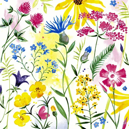 Idena 410055 Servietten Motiv Blumen 33x33cm, 1 Packung, 6-fach sortiert