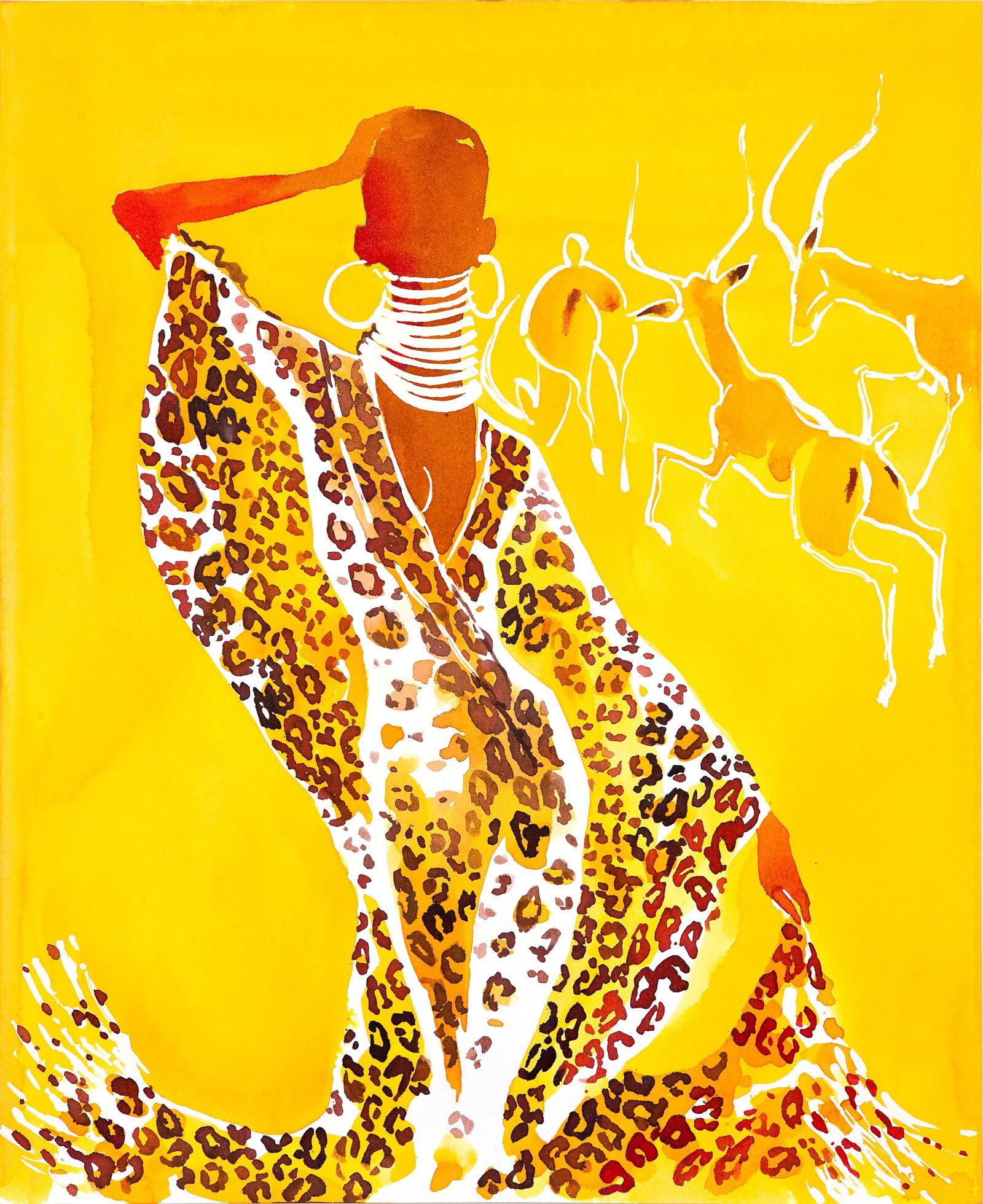 YSL Safari leopard caftan by Eduard Erlikh - Limited Edition. Edition of: 100. Signed.