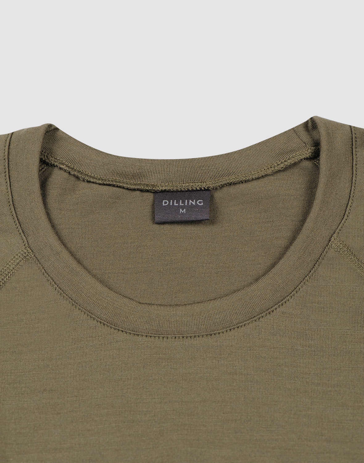 T-shirt van merinwol voor heren in Mos