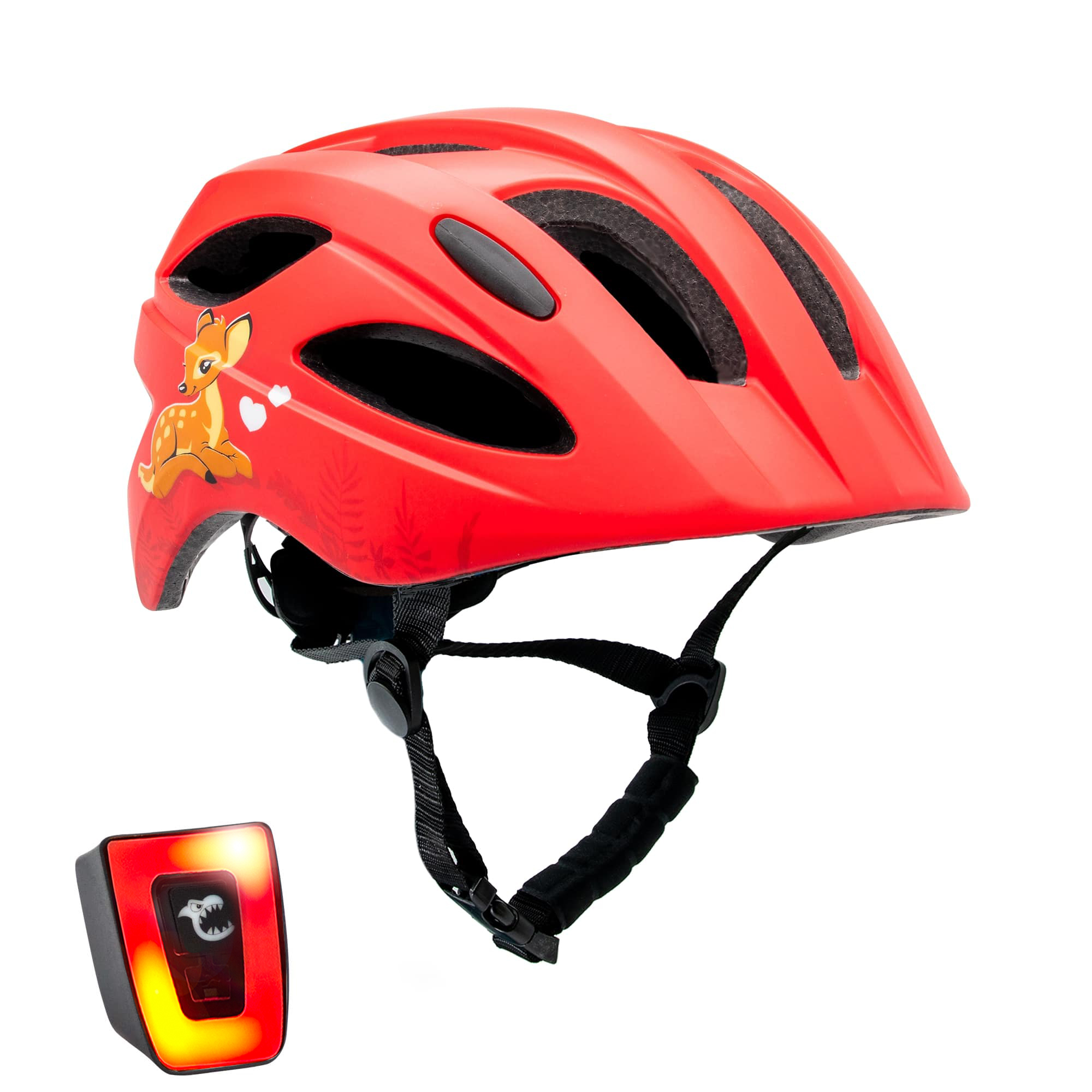 Capacete de bicicleta infantil para crianças de 6 a 12 anos | Vermelho adorável | Certificado EN1078