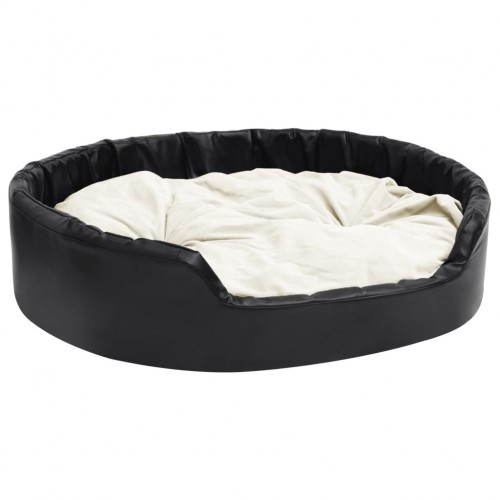 Sofá Vidaxl com almofada lavável, preto e branco, para animais de estimação.