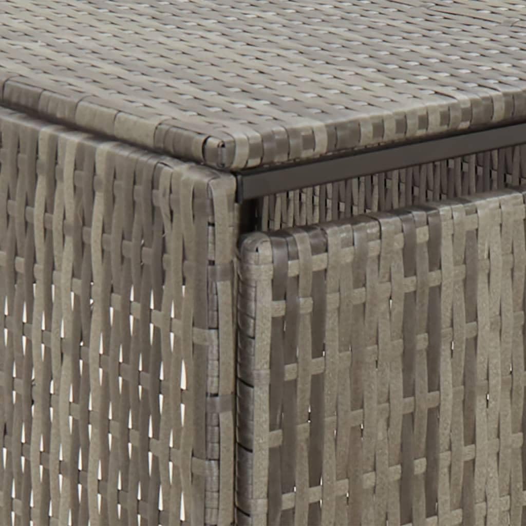 vidaXL Mülltonnenbox Müllbox Mülltonnenverkleidung Mülltonnenhaus Gartenbox Müllcontainer für 4 Tonnen Grau 274x80x117cm Poly Rattan