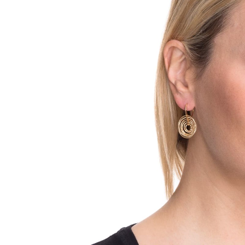 Boucles D'oreilles Argent Doré Spirales Tourmente