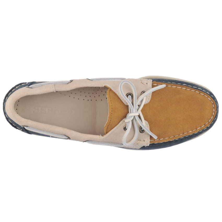 DOCKSIDES PORTLAND JIB NAVY PAPYRUS-Chaussures bateau pour homme en suede Navy- Papyrus