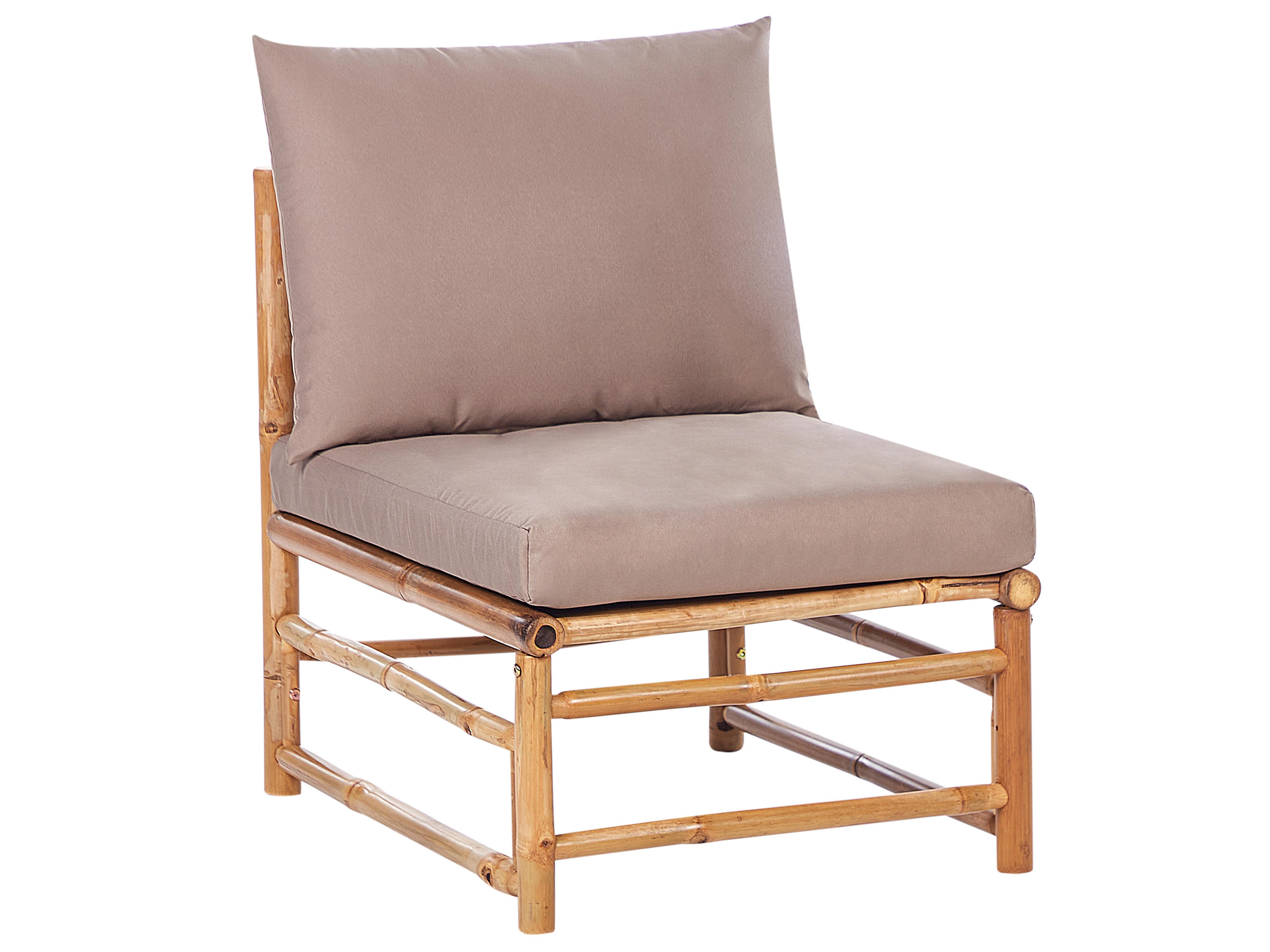 Loungeset met tafel 5-zits CERRETO linkszijdig Bamboehout Taupe